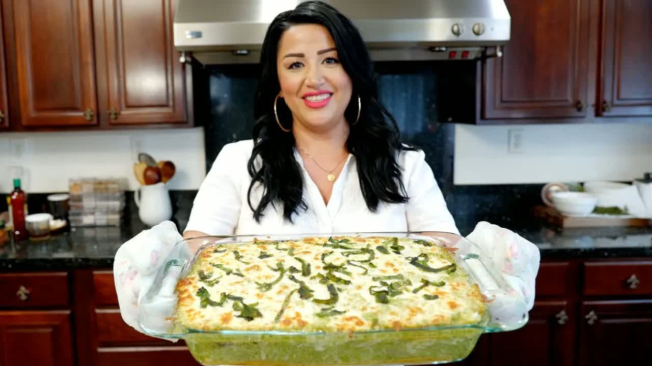 Creamy poblano chicken and rice casserole