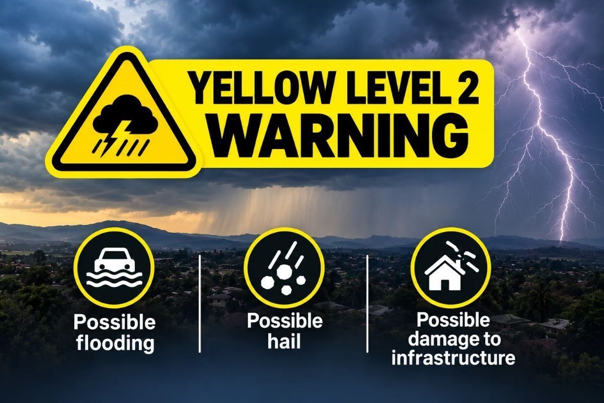 Yellow level 2 warning issued for severe thunderstorms in KZN