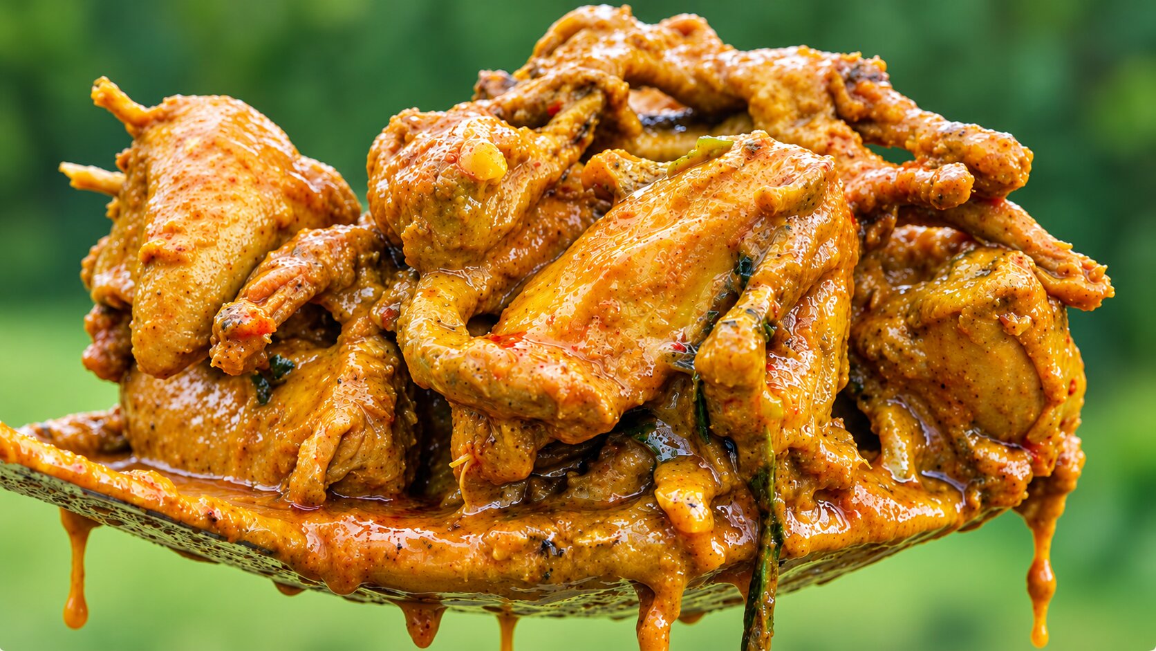 Traditional quail curry recipe cooked with 500 farm quails in village
