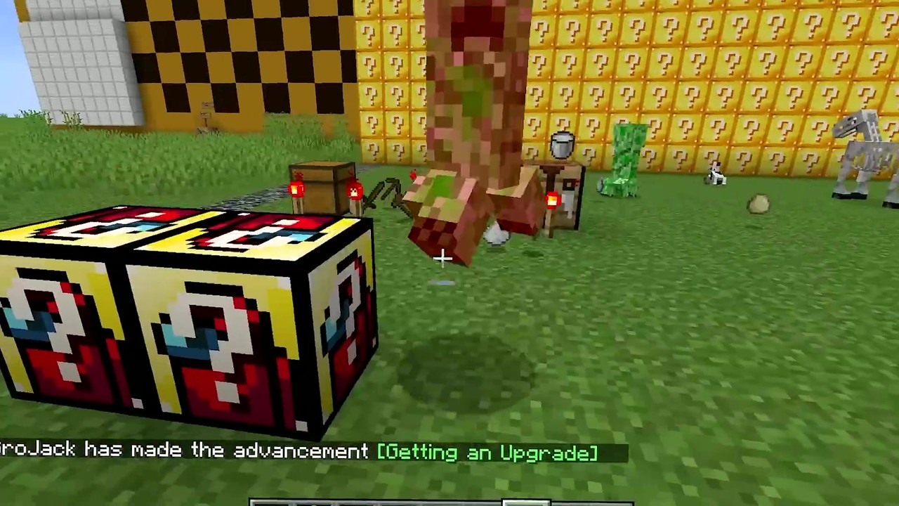 BeckBroJack builds a Minecraft house with upgraded lucky blocks