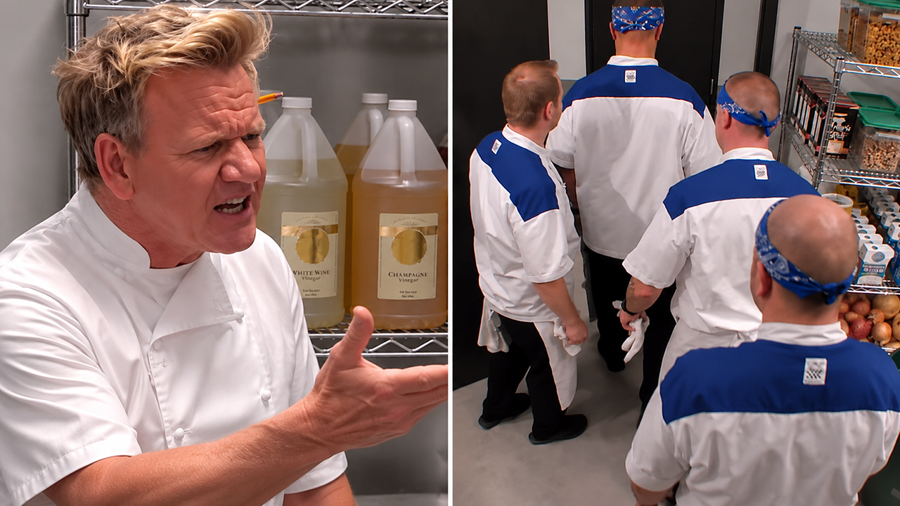 Chef Ramsay kicks blue team out after a raw wellington