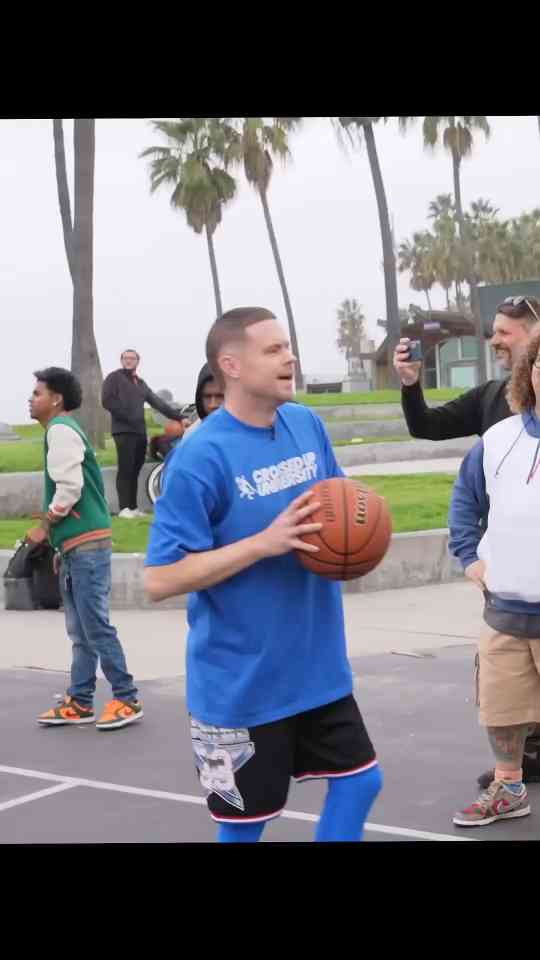 The professor takes a fan's move request, then fakes out the defender