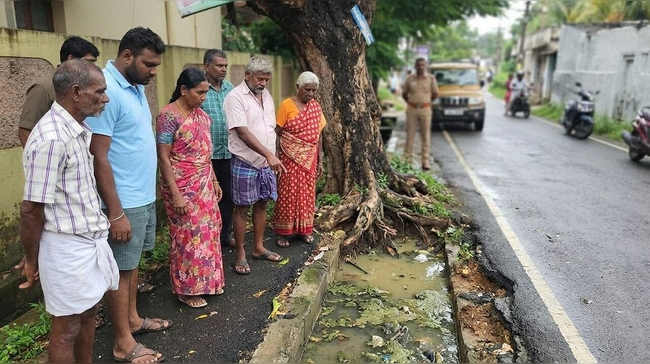 Gobichettipalayam residents protest over hazardous tree and drainage issues