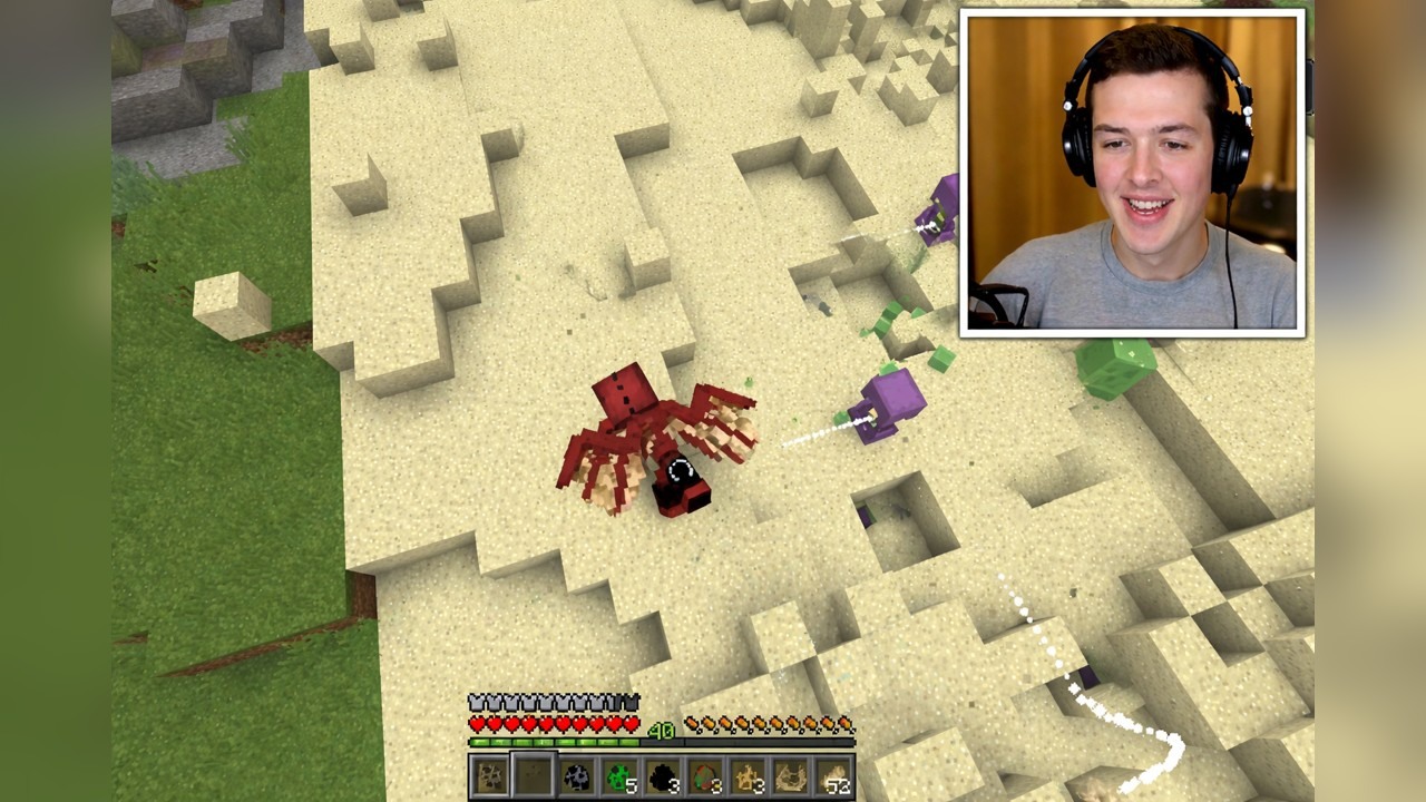BeckBroJack trains a worm in Minecraft