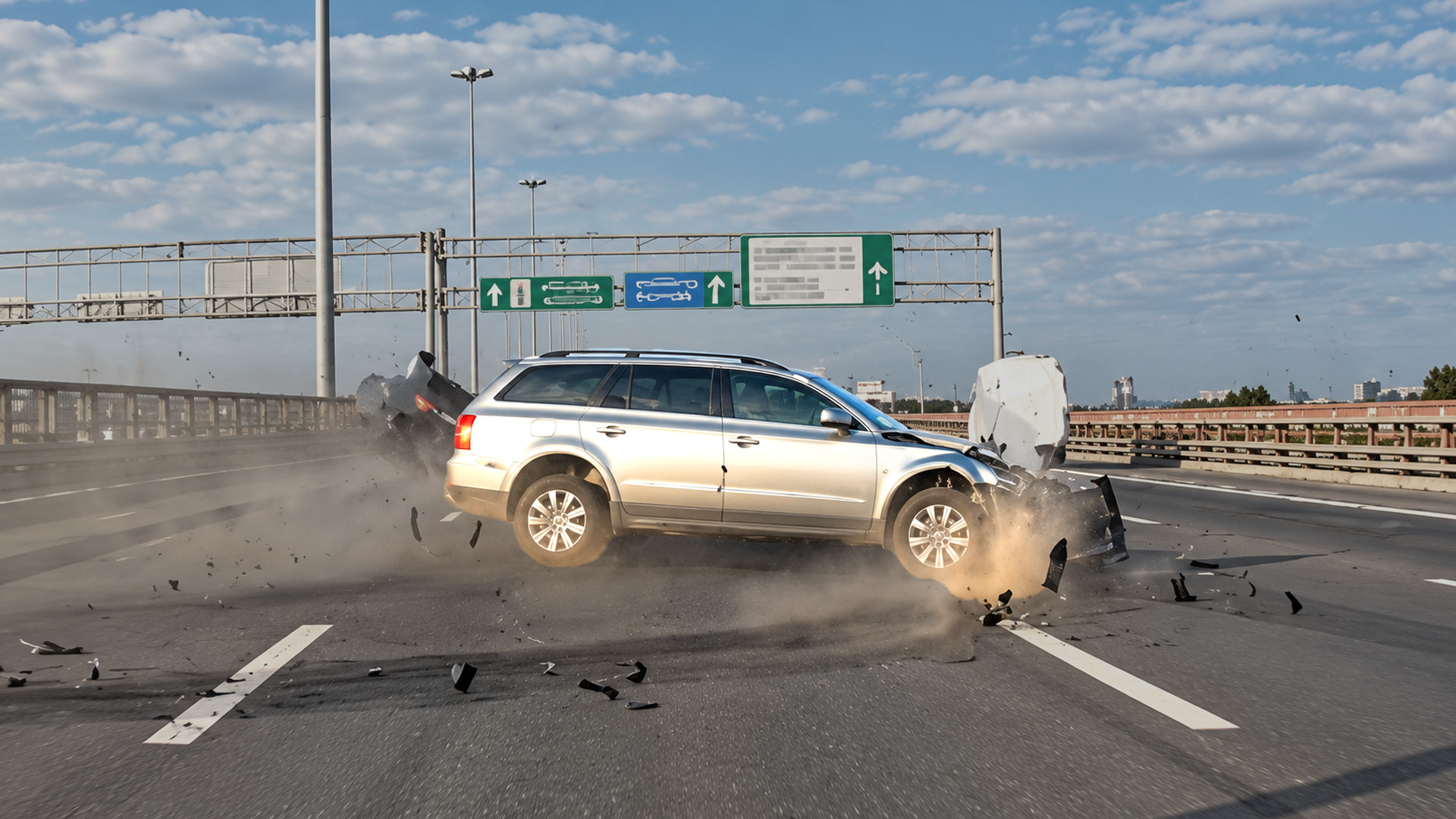 Dashcam captures a traffic crash