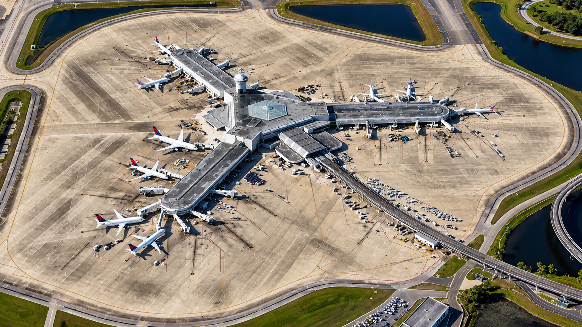 A giant apron turns Orlando International Airport into a moving ...