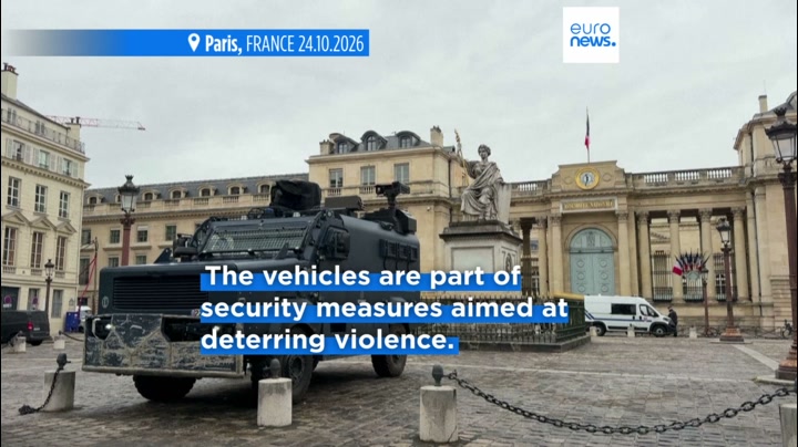 Watch: French police deploy armoured vehicles in Paris and Marseille