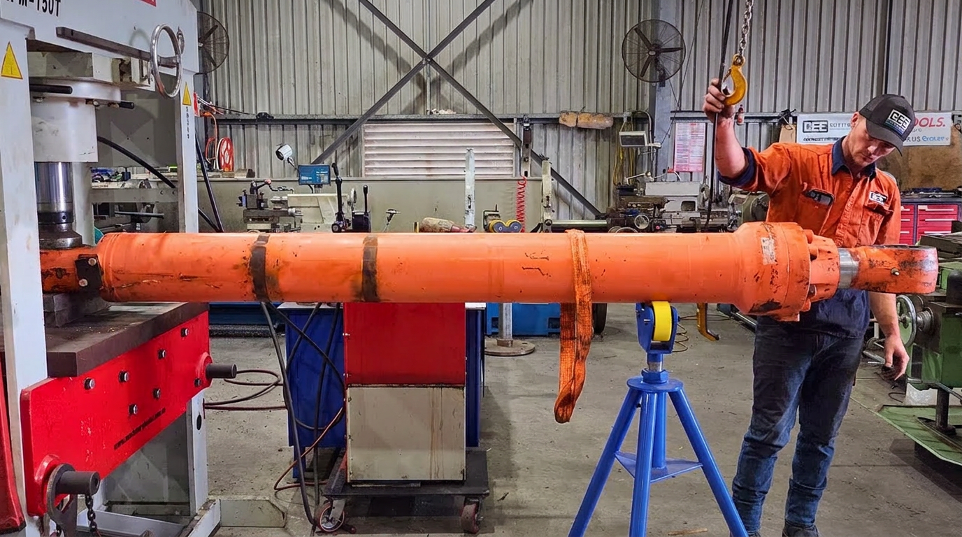 This massive hydraulic cylinder refused to come apart!