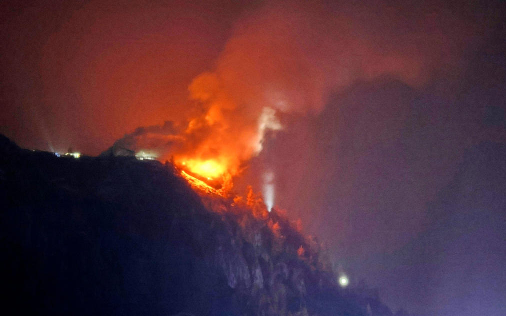 Flames engulfed the Kehlsteinhaus, known as the Eagle’s Nest, on Friday night - Getty/Ferdinand Dorfler-Farthofer