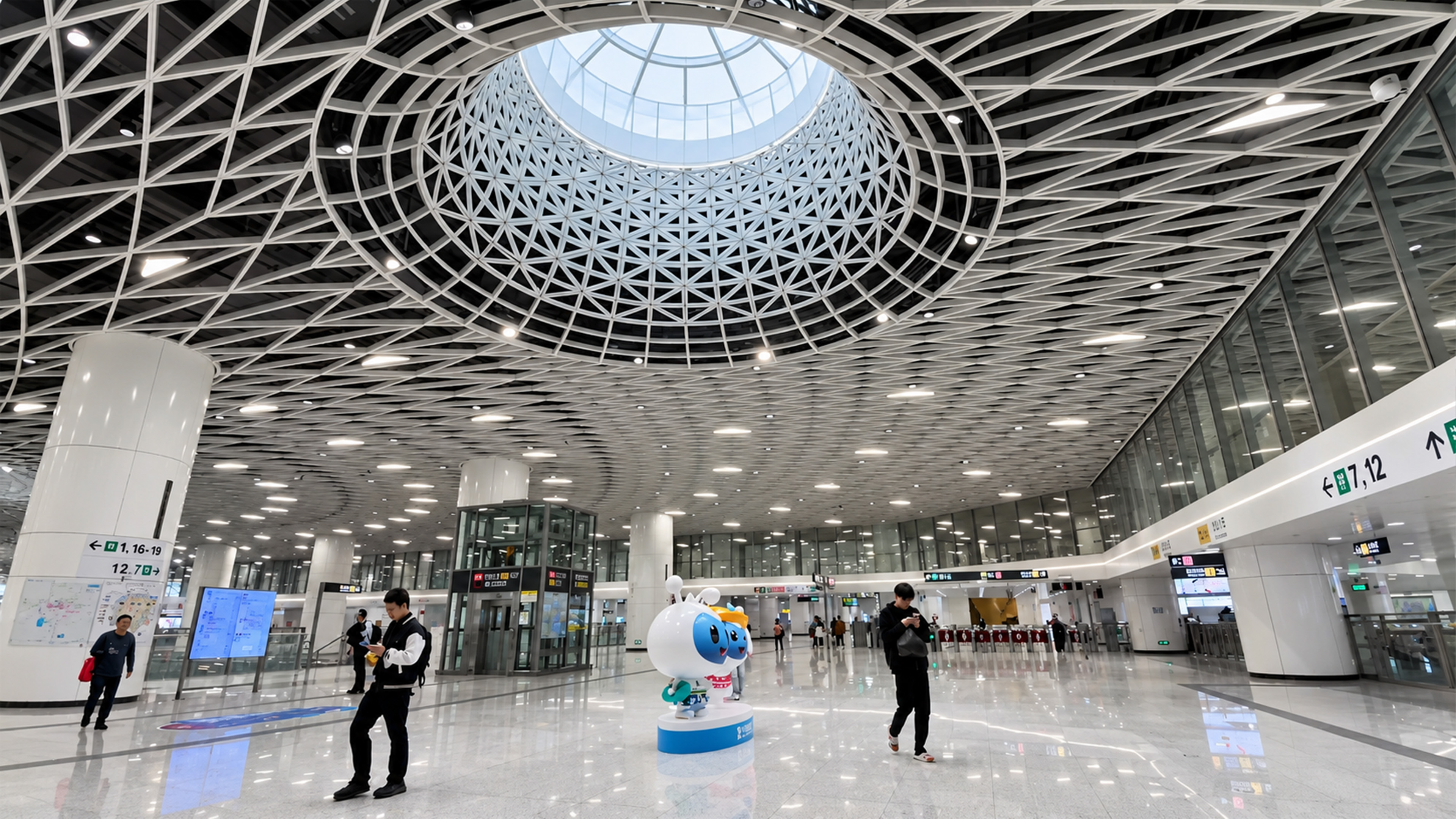 This metro station in China has a giant geometric dome