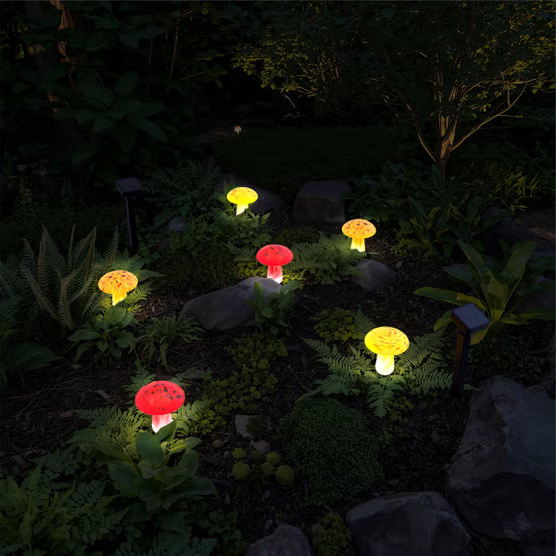 Costco's solar mushroom lights add whimsical charm to your backyard