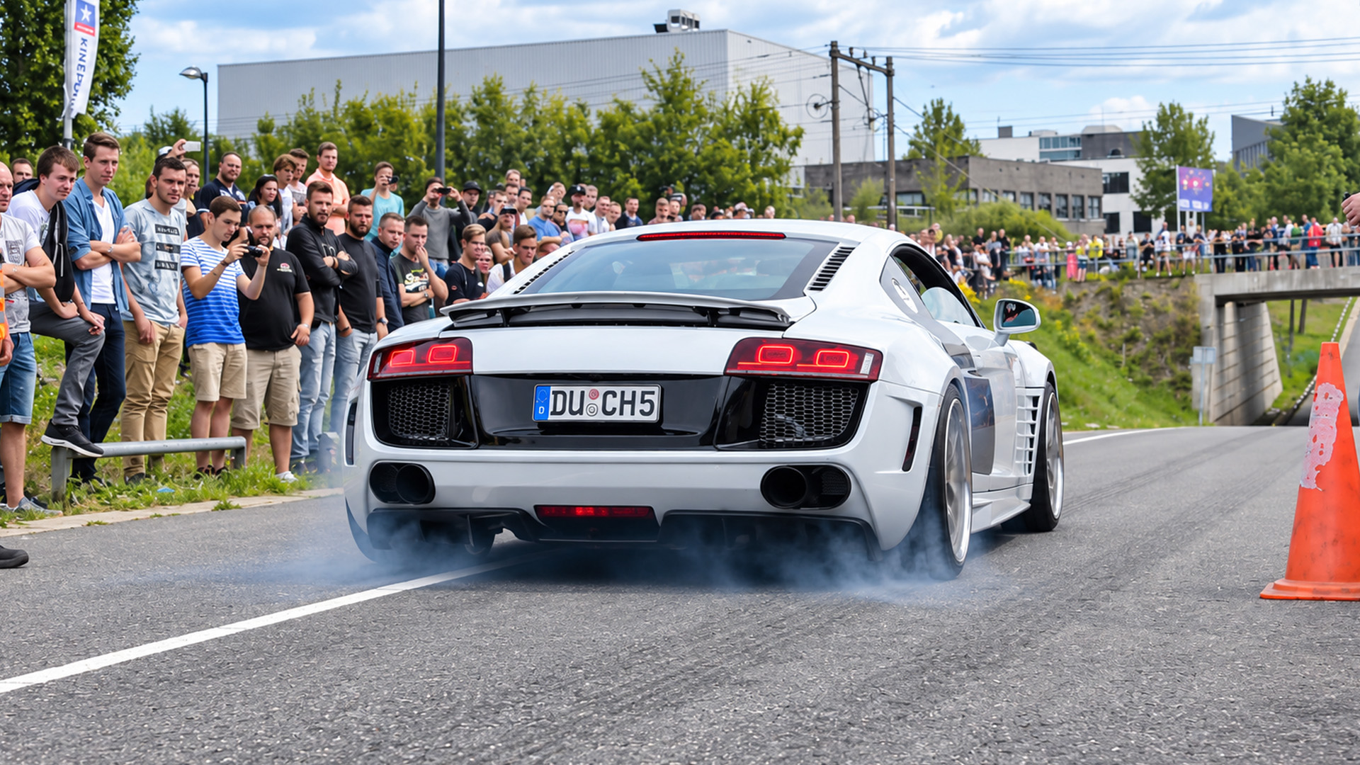 High performance Audi R8 shows off its raw power
