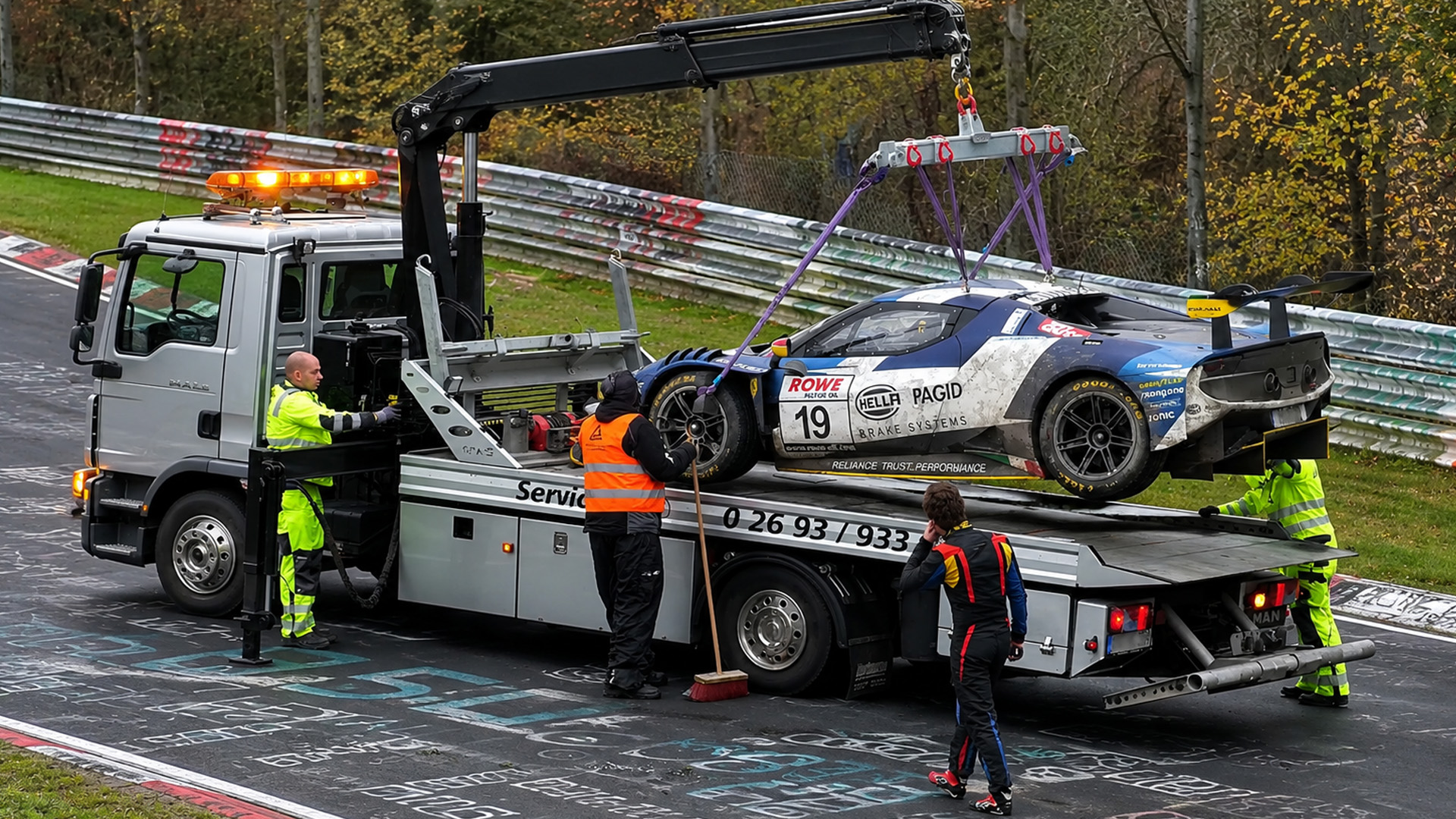 Ferrari 296 GT3 crashes during Nürburgring NLS Race 2