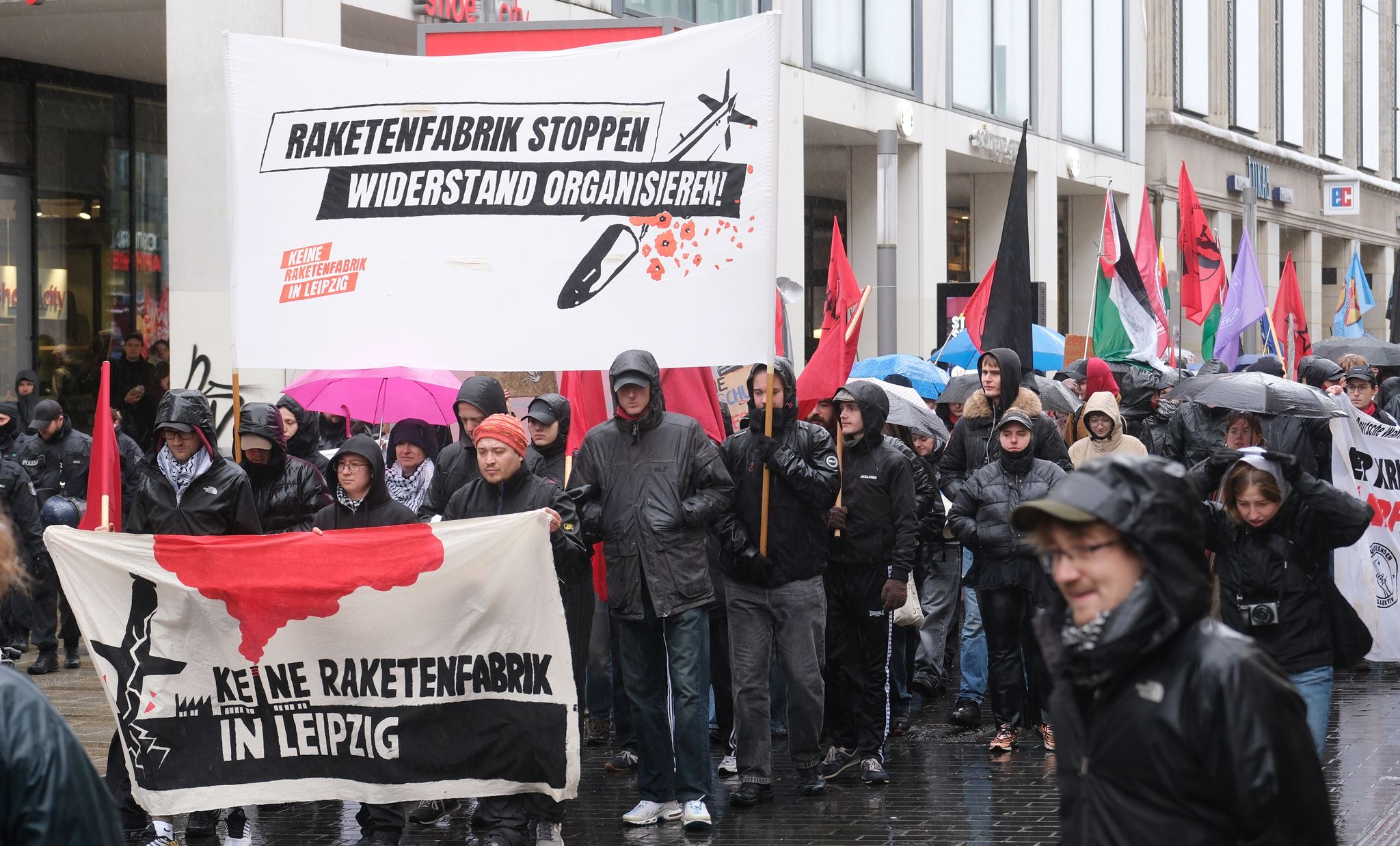 Protest against US arms manufacturer setting up in eastern Germany