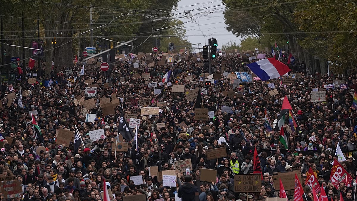 Clashes between French police and protesters after largely peaceful ...
