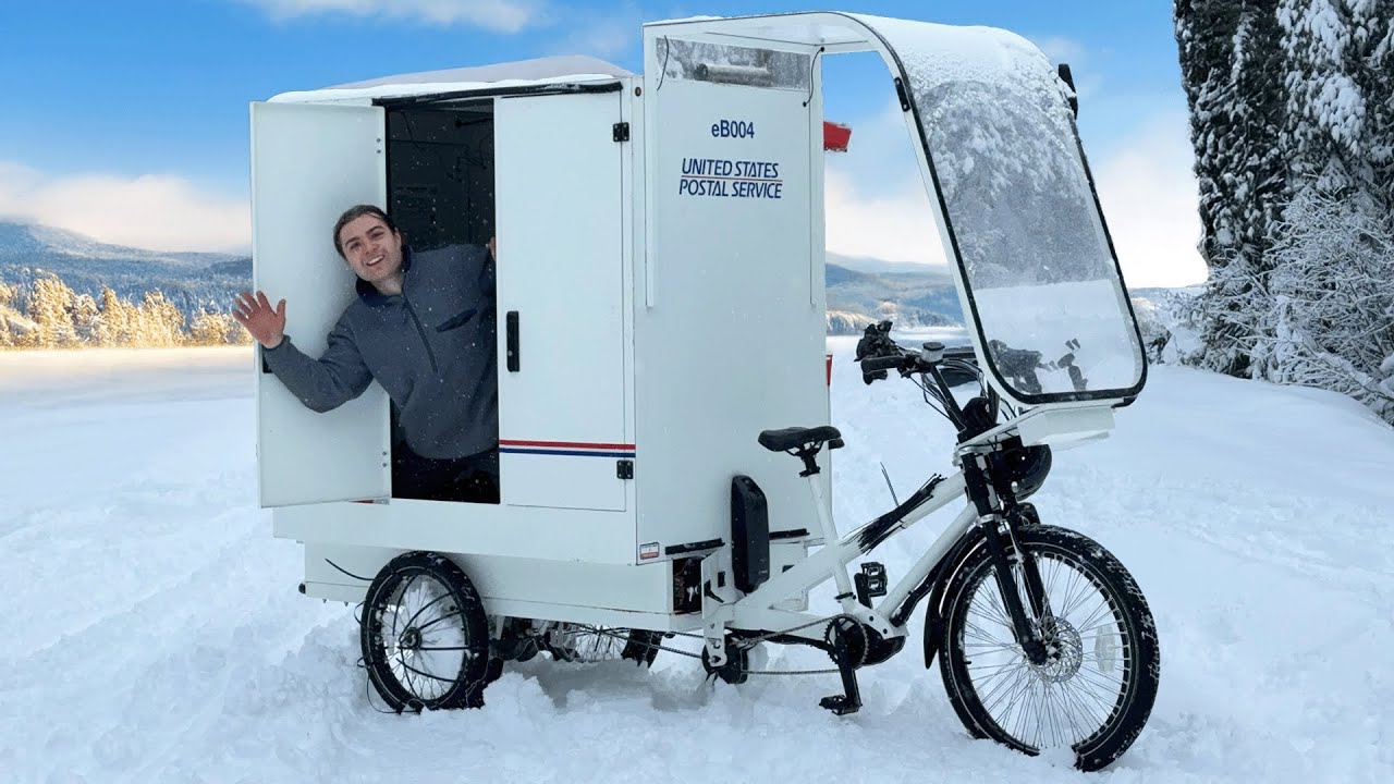I built a micro bike camper for winter camping