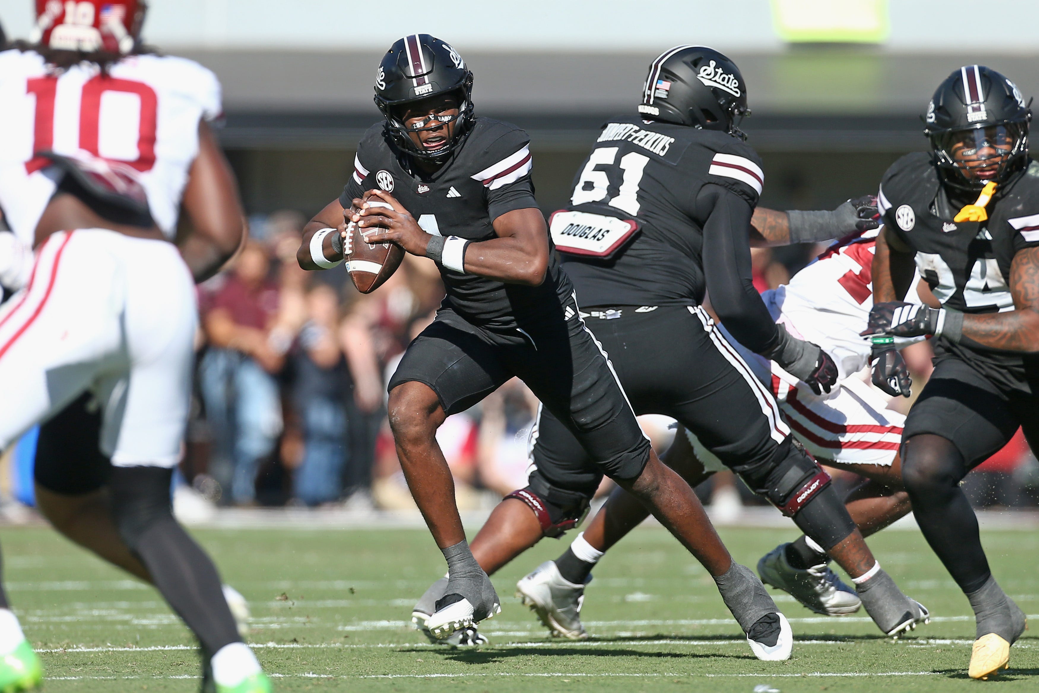 Kamario Taylor injury update, Mississippi State star QB exits Oklahoma game latest