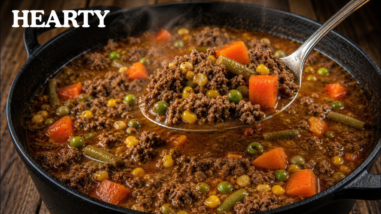 Old school hamburger soup that hits every time