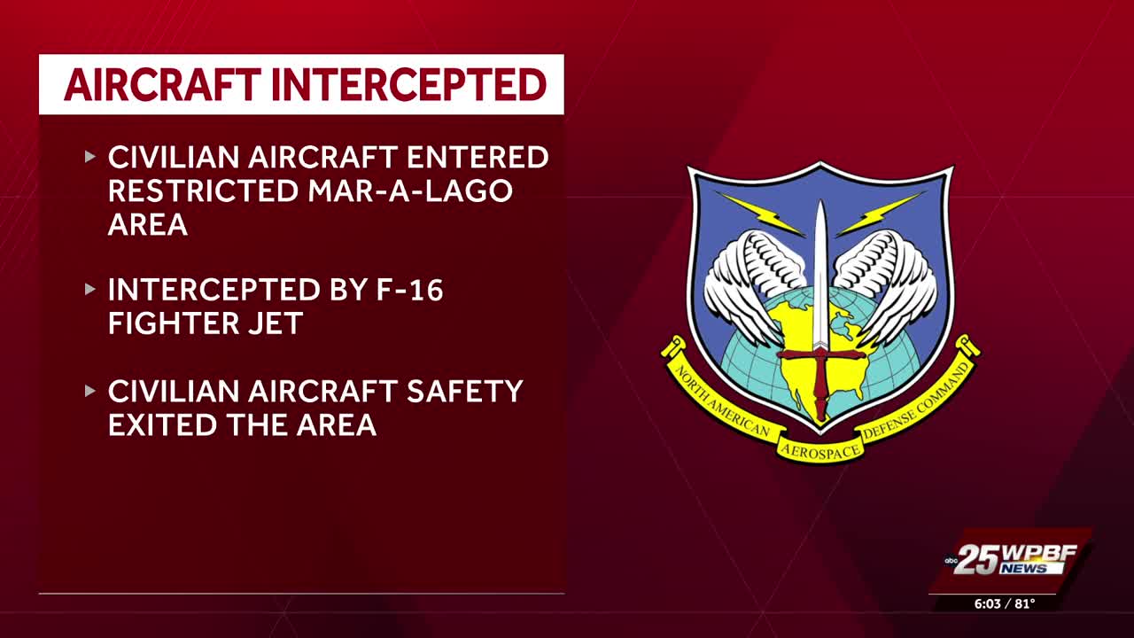 F-16 fighter jet intercepts small plane in Palm Beach