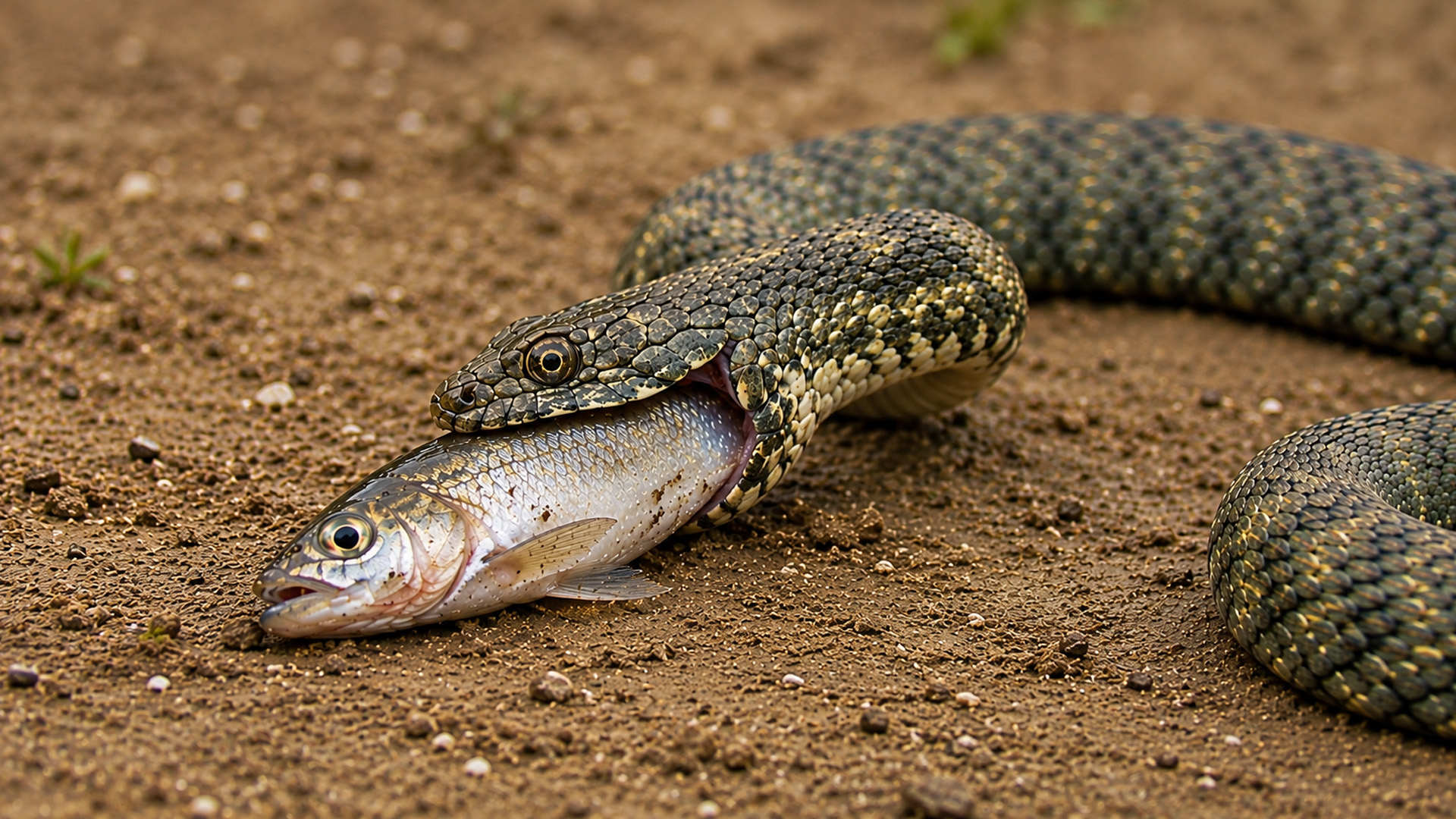 One predator turned this ordinary bank into a sudden hunting scene