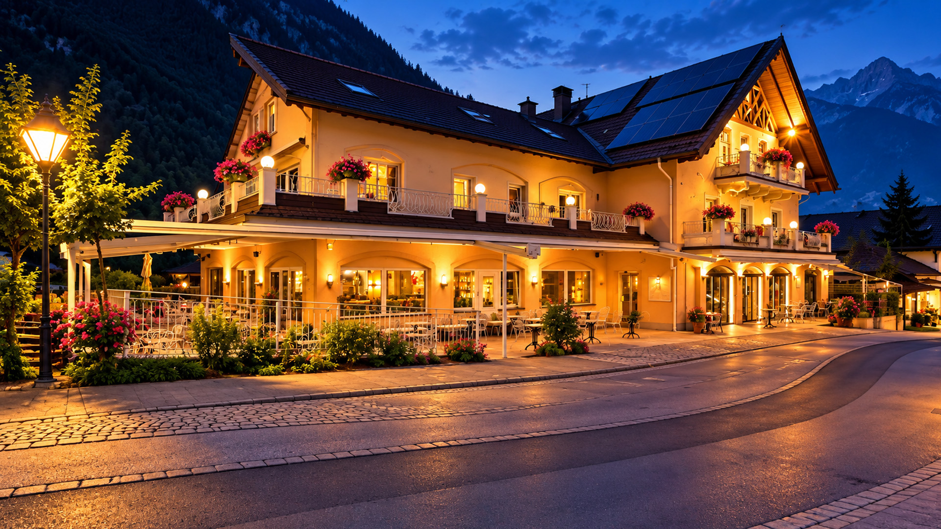 Exploring Mayrhofen at night in the Austrian Alps (4K)