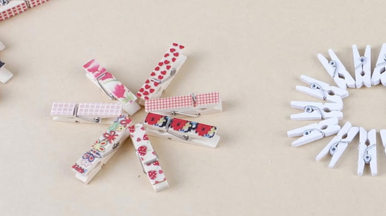 If you have clothespins you can make the cutest fall wreath full of color