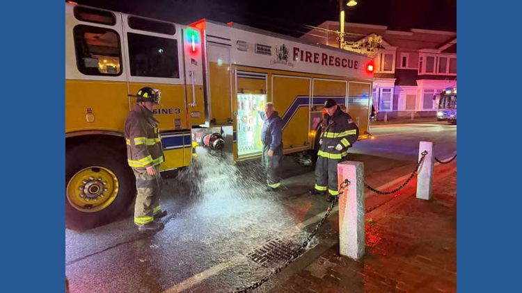 You'll float, too? Freeport firefighters investigate smoke from storm drain