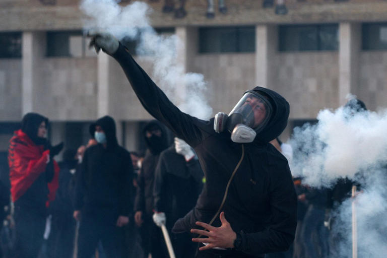 Europe falls under siege as demonstrators battle police, set fires in ...