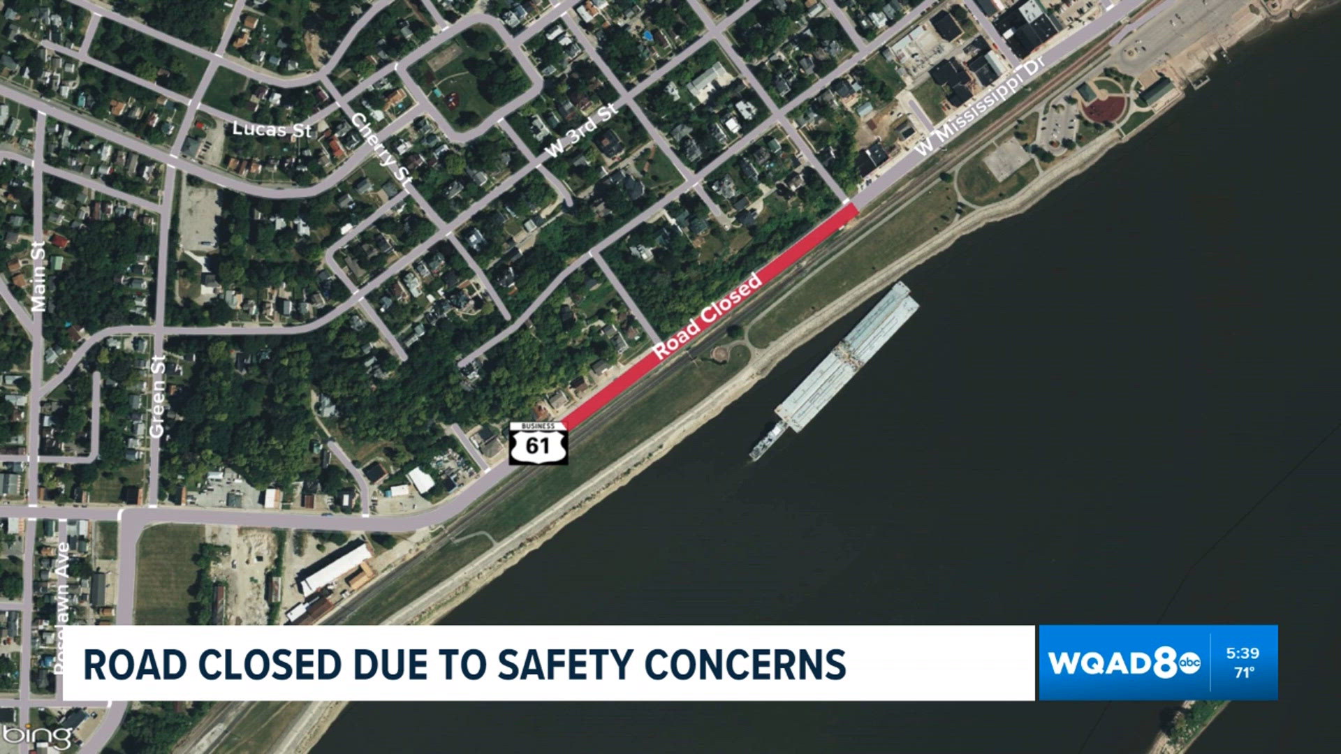 Muscatine closes portion of West Mississippi Drive over safety concerns
