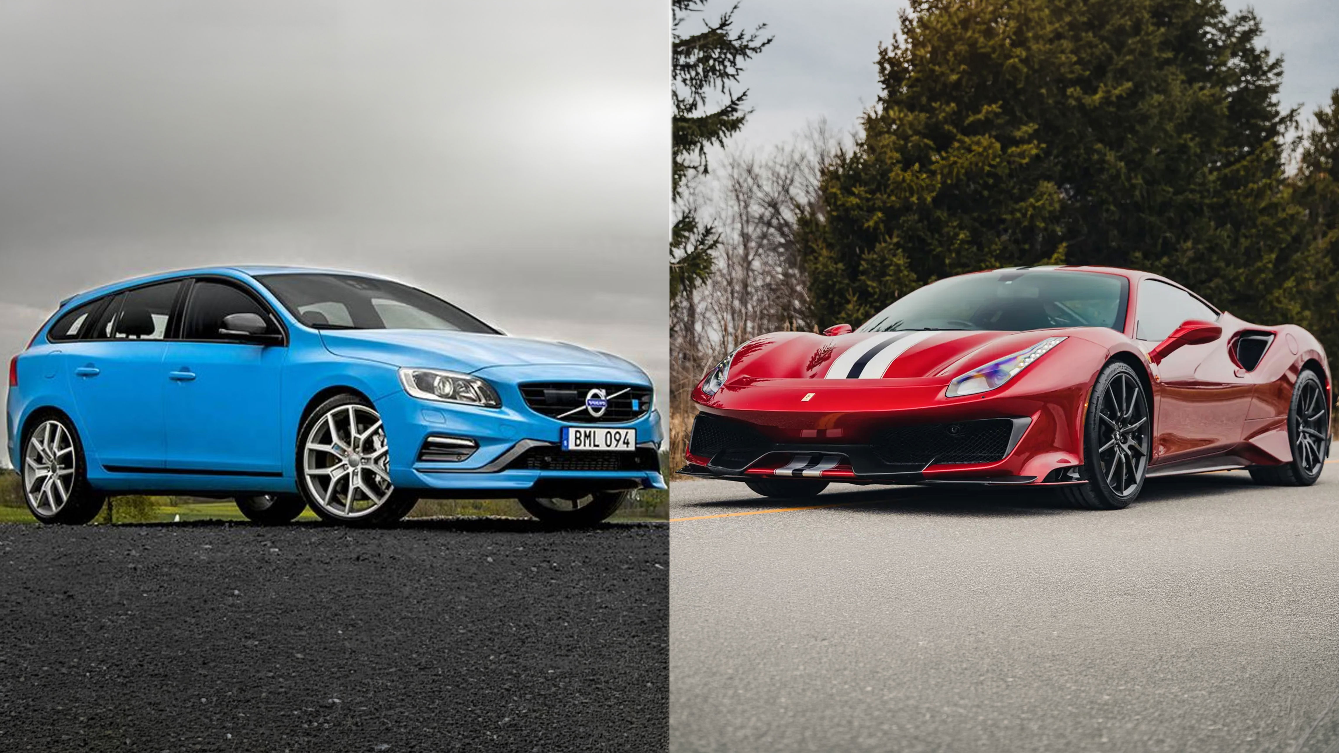 Ferrari 488 Pista v/s Volvo V60 Polestar