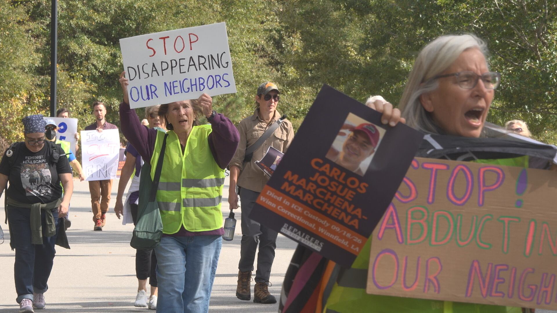 ICE protest vigil held at Rivers Correctional Institute in Hertford County