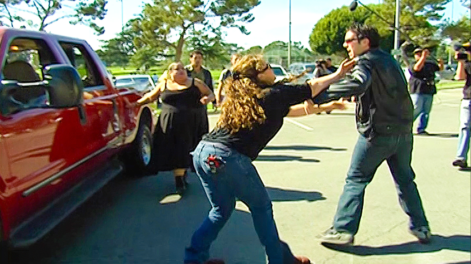 He grabbed a golf club to stop his car from being repossessed!