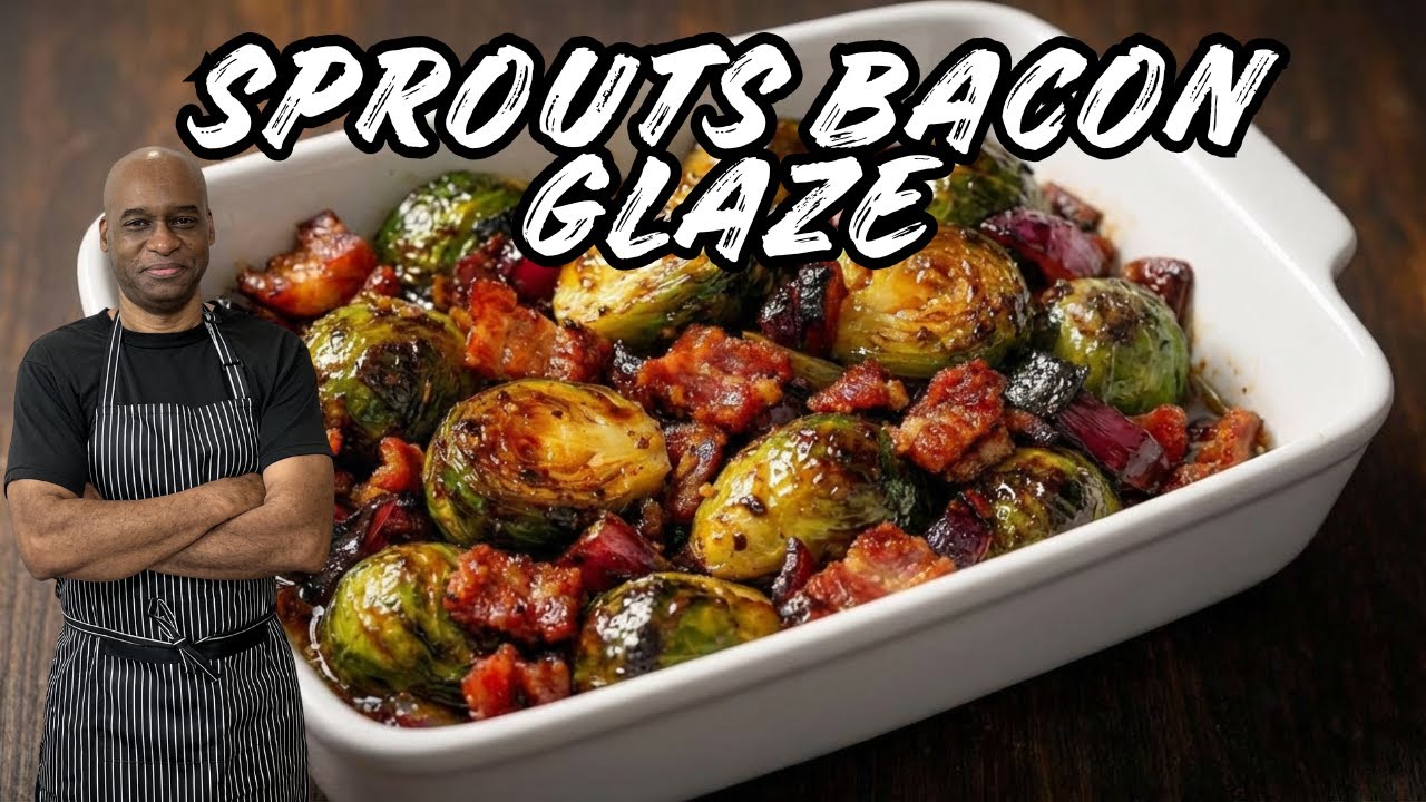 Brussels sprouts with bacon and honey garlic glaze