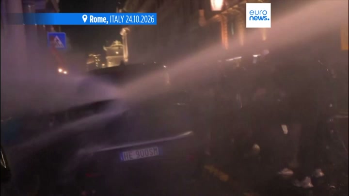 Young protesters clash with police on Rome streets