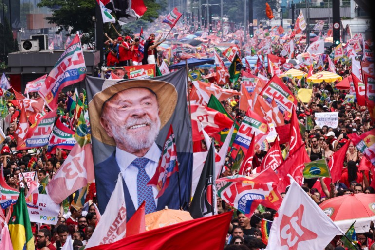 Brazil’s Lula, Bolsonaro draw thousands to election-eve rallies