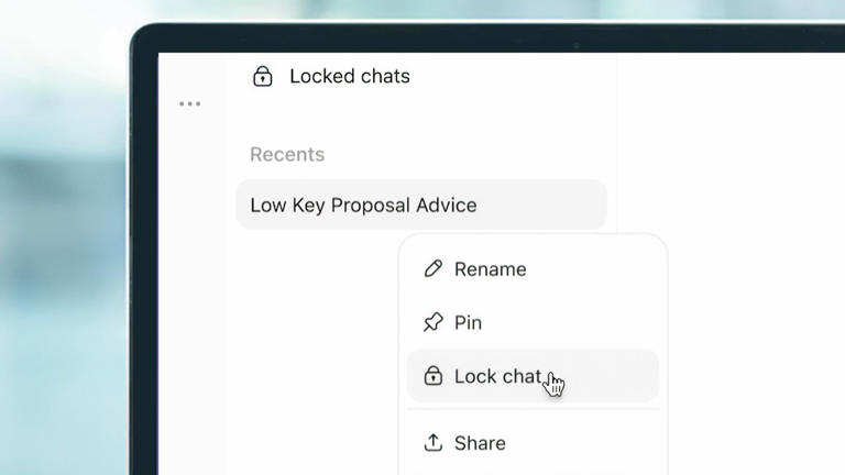 ChatGPT's new locked chats feature has a major privacy catch