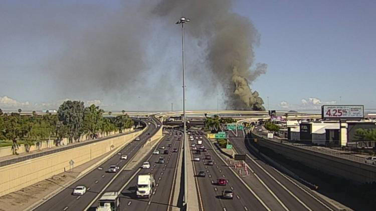 Fire crews put out large recycling yard fire in central Phoenix