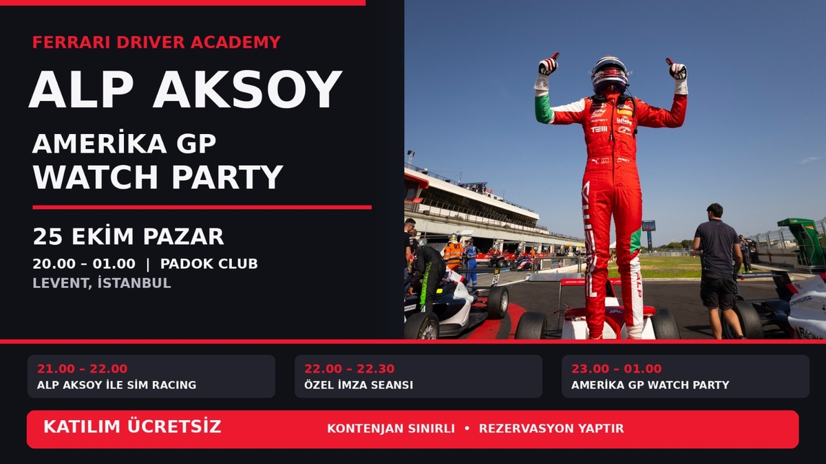 Ferrari’nin genç yıldızı Alp Aksoy, Padok Club’ta F1 tutkunlarıyla ...