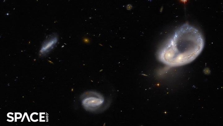 Hubble captures stunning views of a galaxy merger