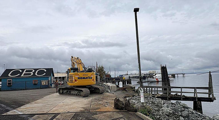 Construction of a public dock for launching kayaks is underway in Fairhaven