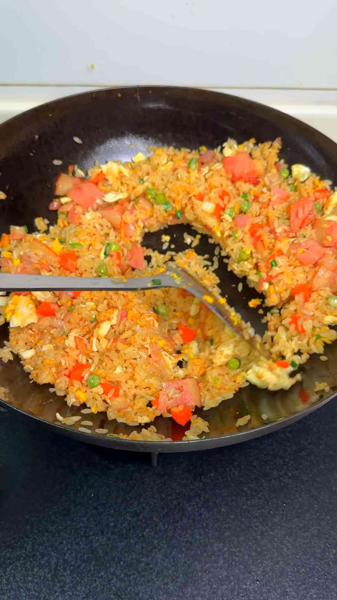Crispy bacon fried rice in one pan