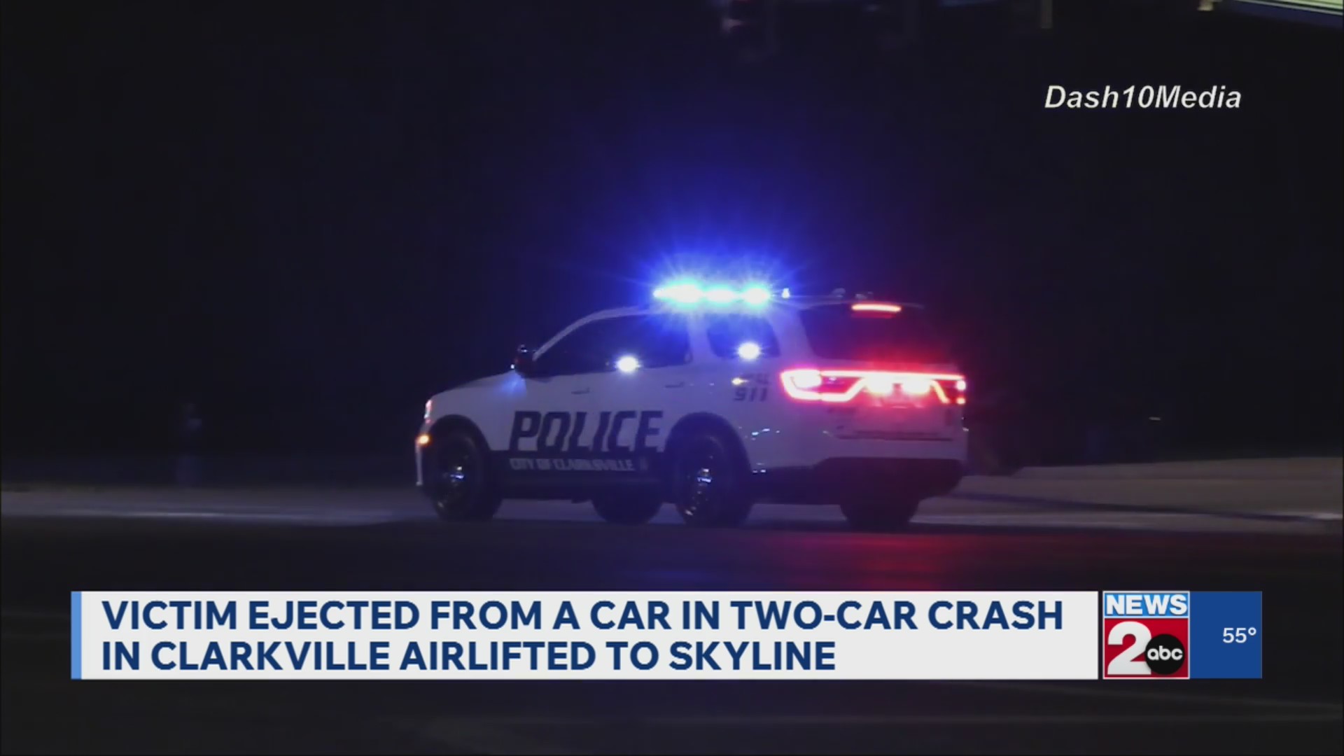 1 ejected from car in 2-car Clarksville, TN crash