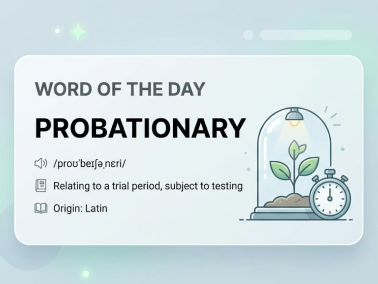 Word of the day: 'Probationary' - meaning, definition, pronunciation ...