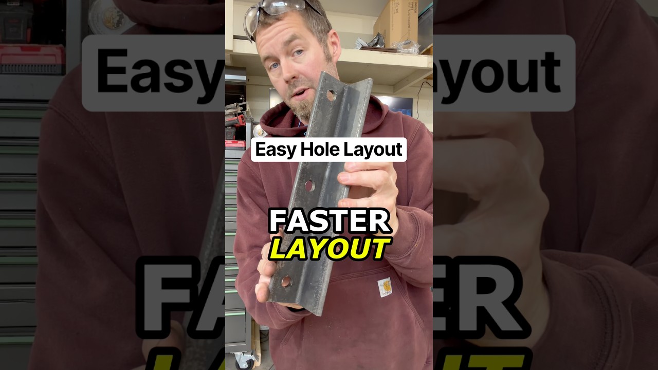 Layout holes in angle iron fast - reusable sheet metal template trick