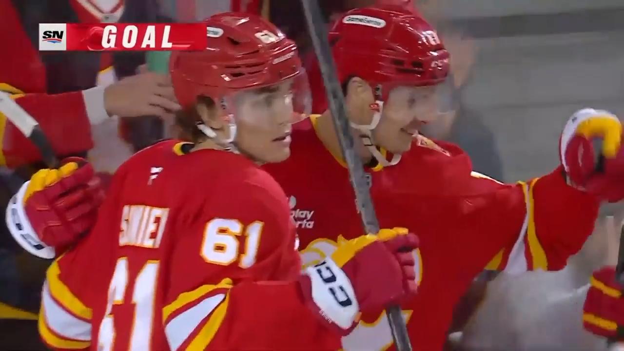 Sharangovich breaks late tie as the Flames end the Hurricanes' 7-game ...