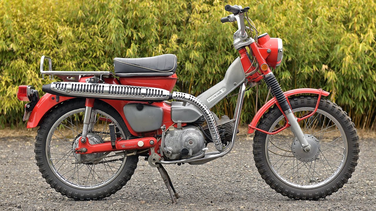 1970 Honda Trail 90 CT90 cold start and engine demonstration