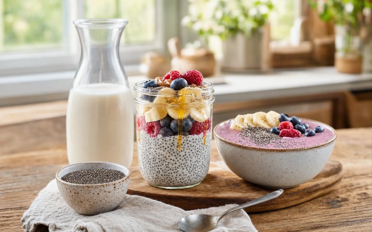 Graines de chia au petit-déjeuner : 6 idées de recettes et les doses ...