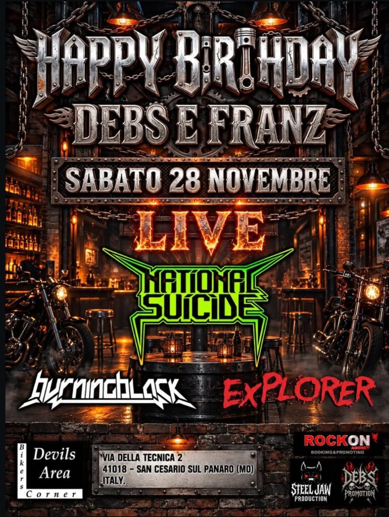 National suicide: annunciata una serata con Burning Black ed Explorer