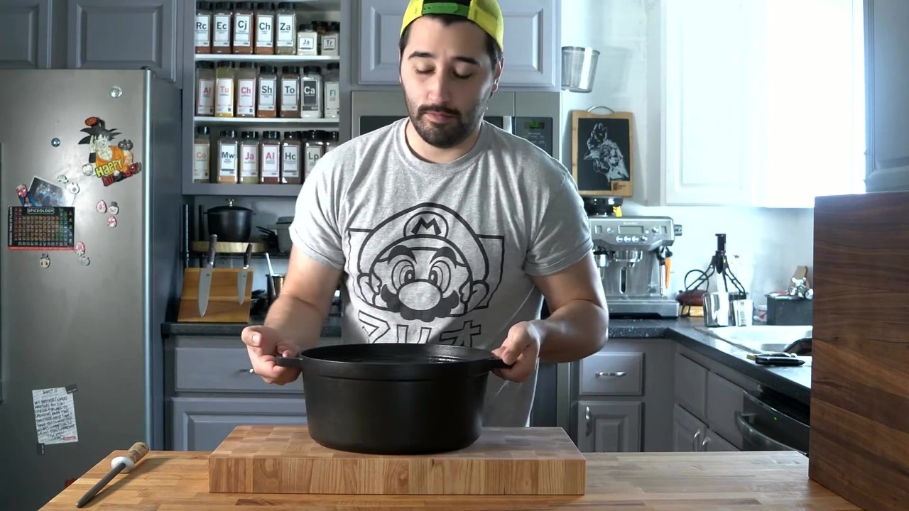 Matt turns chicken bones, mirepoix and herbs into chicken stock
