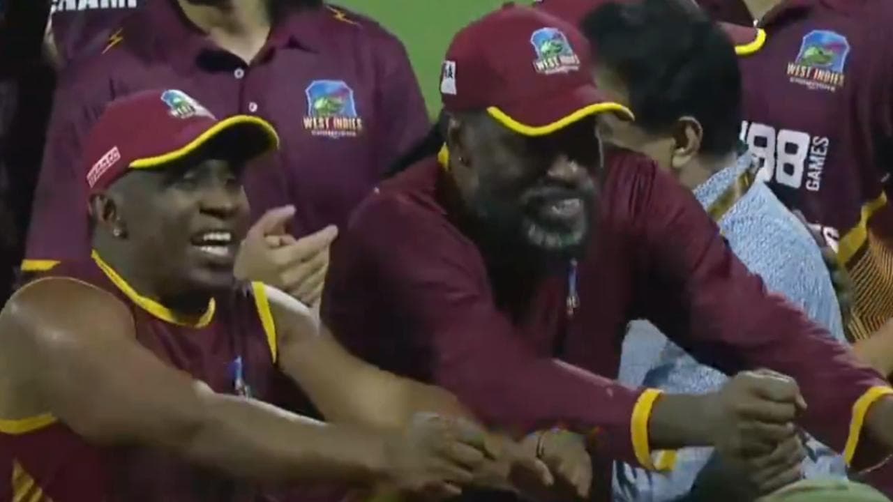 WCL 2026: Chris Gayle and Dwayne Bravo dance to 'Champion' song after ...